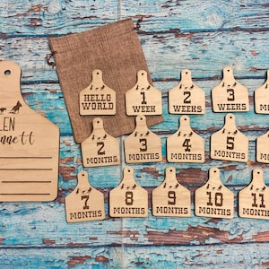 Western Tag Baby Milestone / Team Roper Baby / Roping Baby / Birth Announcement / Photo Prop