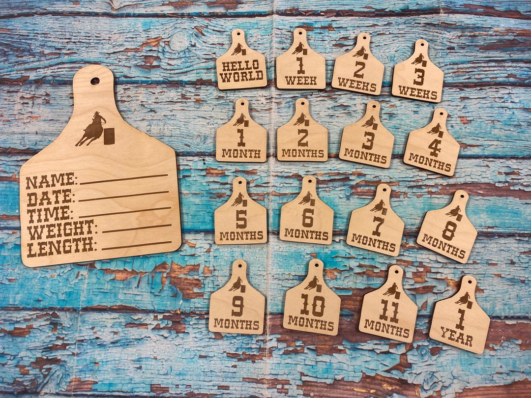 Western Tag Baby Barrel Racer Milestone / Barrel Racer Baby/ Birth ...