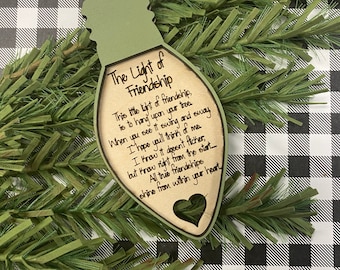 Friendship ornament / Personalized gift tag / Christmas ornament / Best friend gift