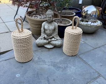 Tall 6kg Rope Door Stop (Pair), Nautical Home Decor