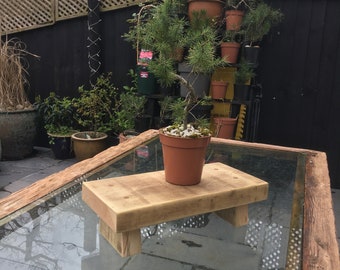 Reclaimed Wood Bonsai Stand: Rustic Plant Riser