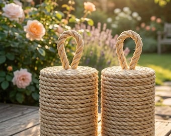 Extra Tall Rope Door Stops (Pair): Nautical Home Decor, 3.5kg