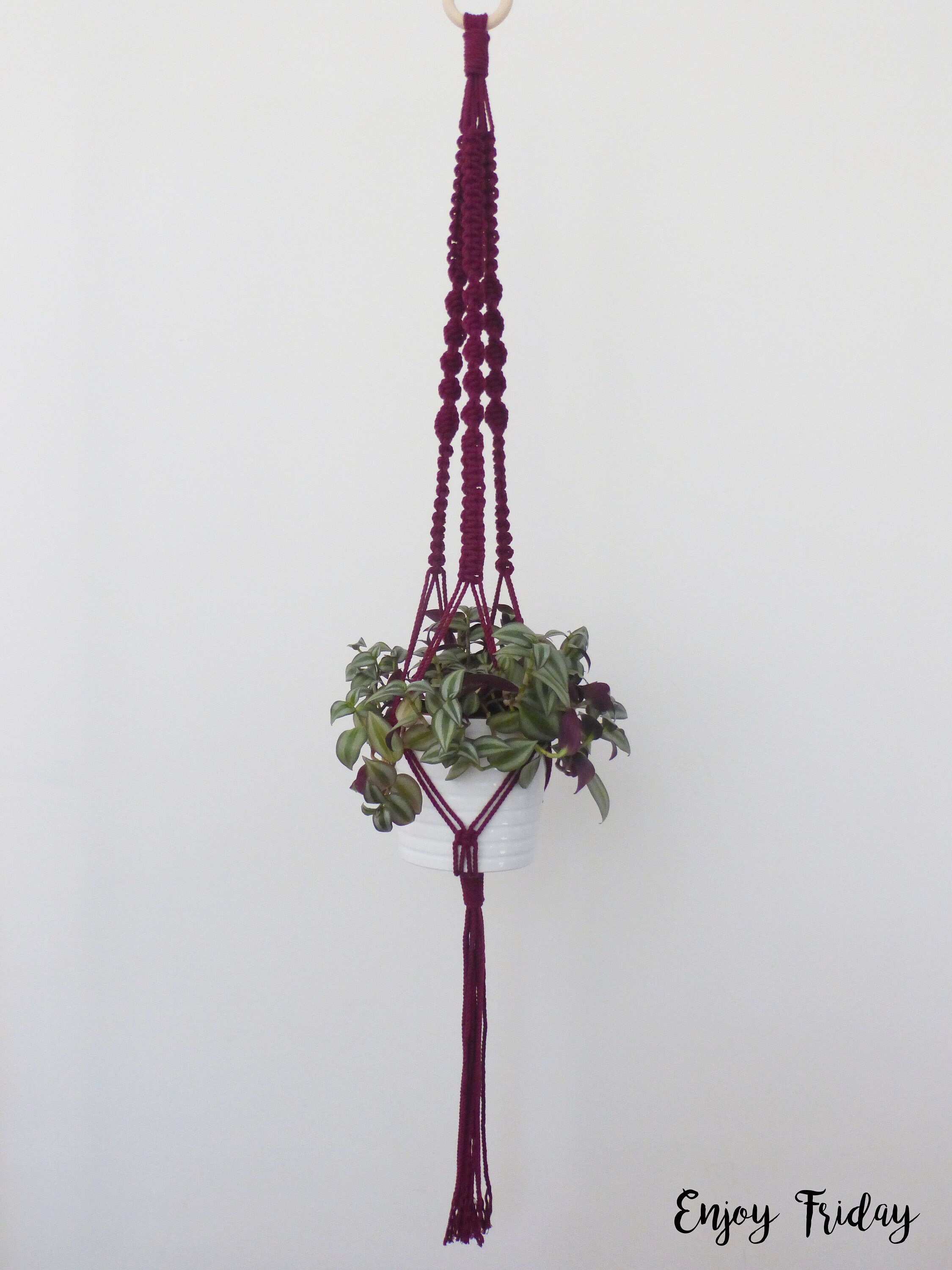 Grande Suspension Pour Plante en Macramé
