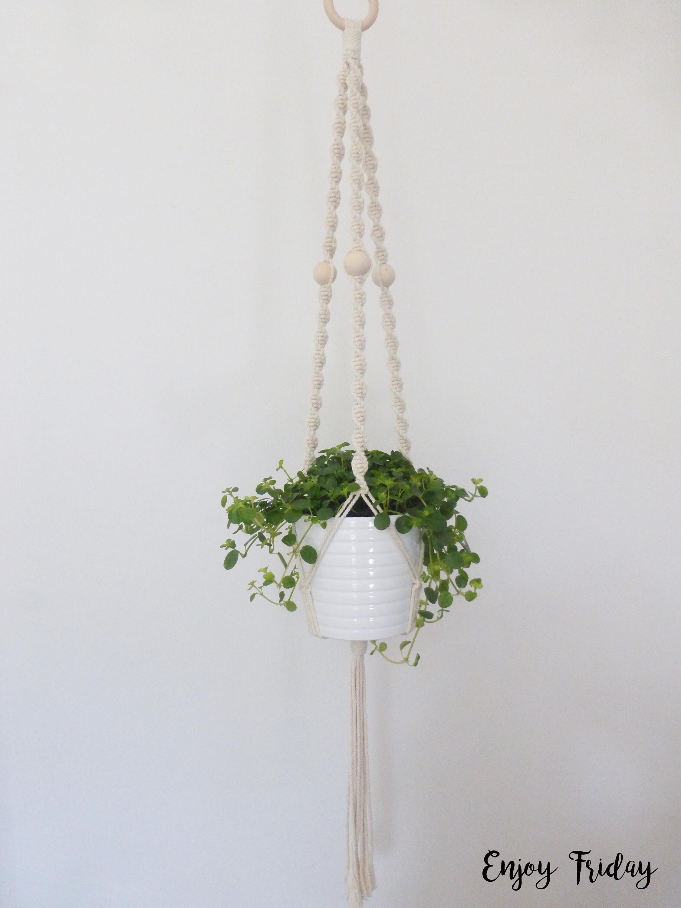 Grande Suspension Pour Plante en Macramé
