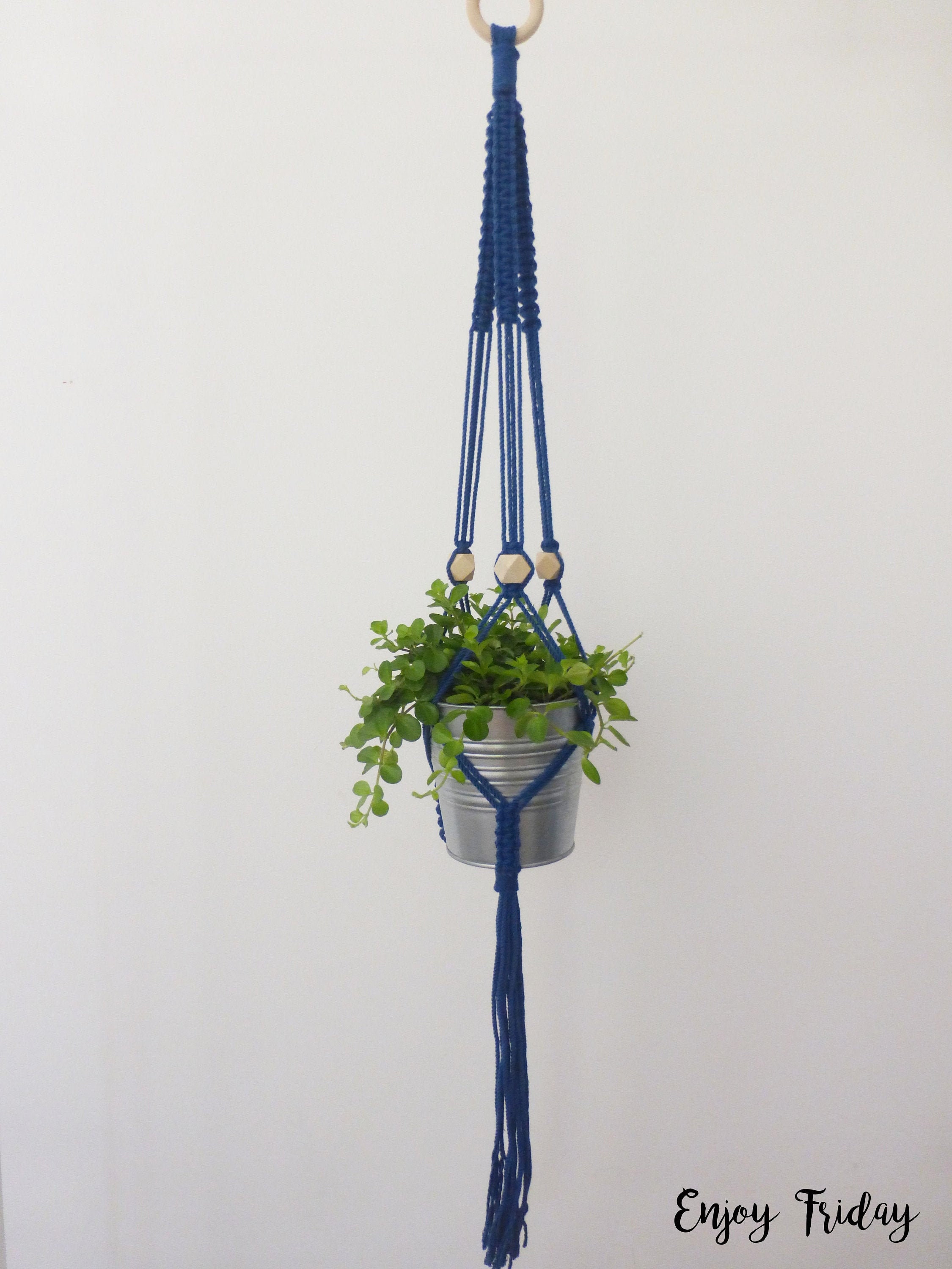 Grande Suspension Pour Plante en Macramé