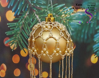 Nouveau Lace Beaded Festive Christmas Bauble Pattern Tutorial