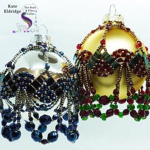 Reflections In Waves Beaded Festive Christmas Bauble Pattern Tutorial