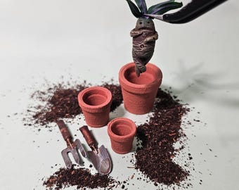 Mandrágora pequeña n.° 8 - esculpida a mano - arcilla polimérica - artículo para casa de muñecas - escala 12