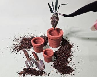 Mandrágora pequeña n.° 15 - esculpida a mano - arcilla polimérica - artículo para casa de muñecas - escala 12