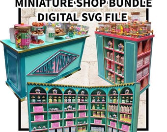 BUNDLE Miniature Shop fit out - modular - SVG File - Digital Download for laser cutting