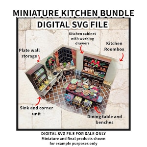 Miniature Kitchen BUNDLE - SVG File - Digital Download for laser cutting