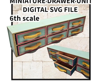 Cajonera de tienda en miniatura, escala 6, modular, archivo SVG, descarga digital para corte por láser