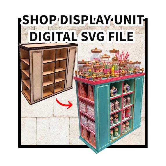Miniature Shop Display Unit - modular - SVG File - Digital Download for laser cutting