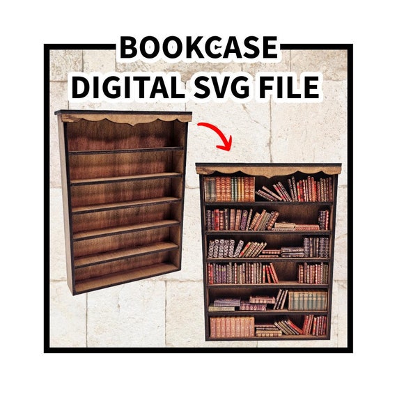 Miniature Bookcase - SVG File - Digital Download for laser cutting