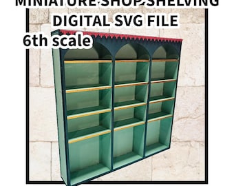 Estantería de tienda en miniatura escala 6 - modular - Archivo SVG - Descarga digital para corte por láser