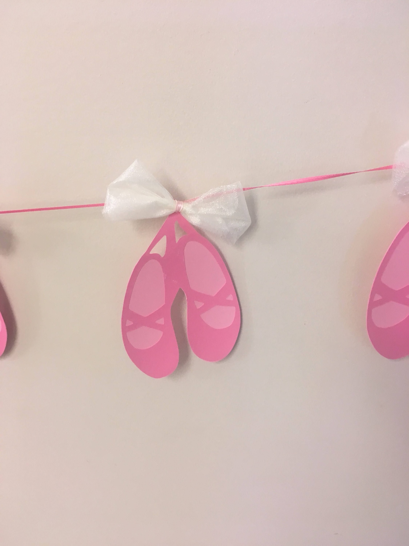 ballerina slipper banner ballet dancer shoes birthday party photo cake smash photography sign dancer tutu bow dancing dainty mus