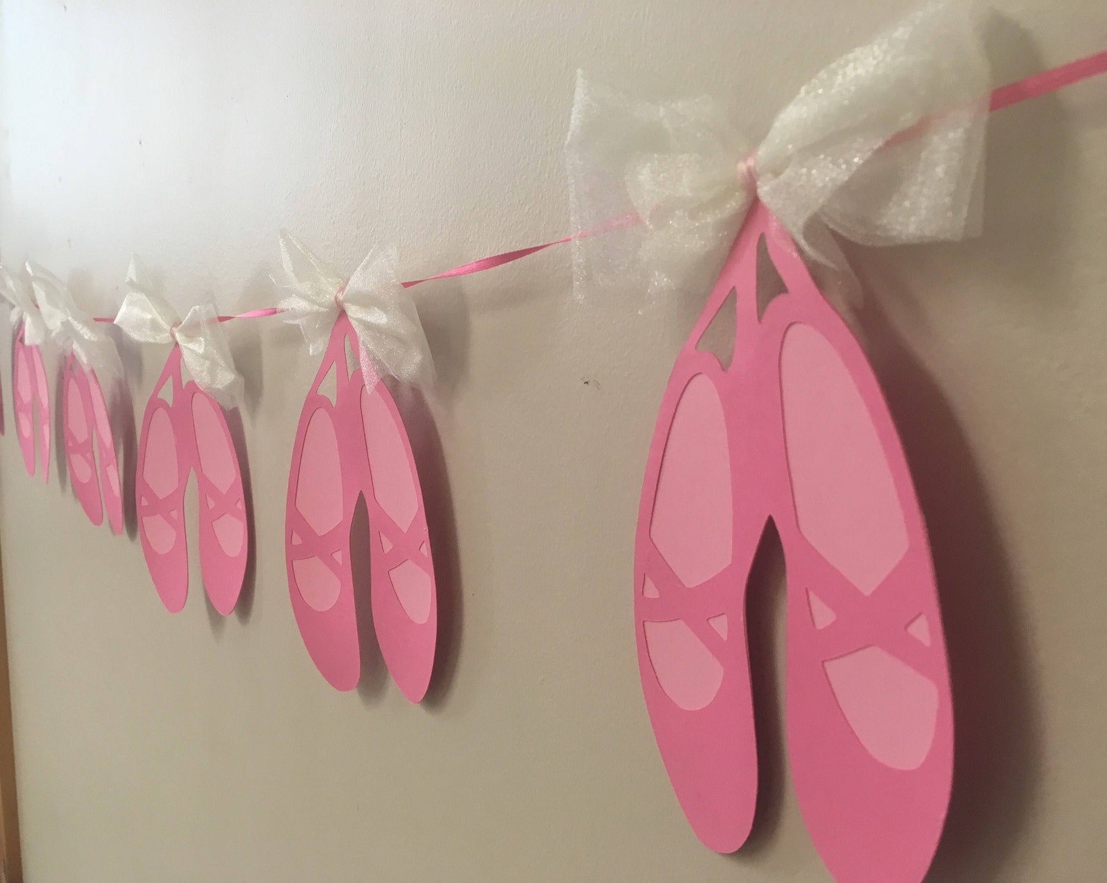 ballerina slipper banner ballet dancer shoes birthday party photo cake smash photography sign dancer tutu bow dancing dainty mus