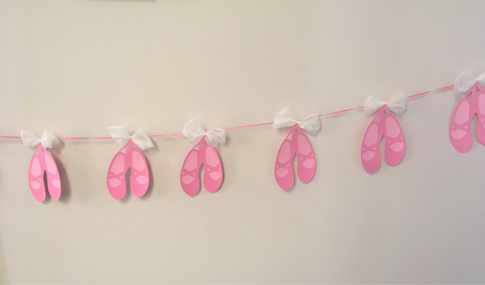 ballerina slipper banner ballet dancer shoes birthday party photo cake smash photography sign dancer tutu bow dancing dainty mus