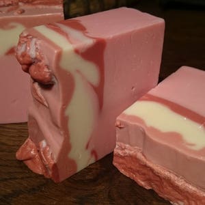 Pink Cherry Cake Soap handmade vegan natural