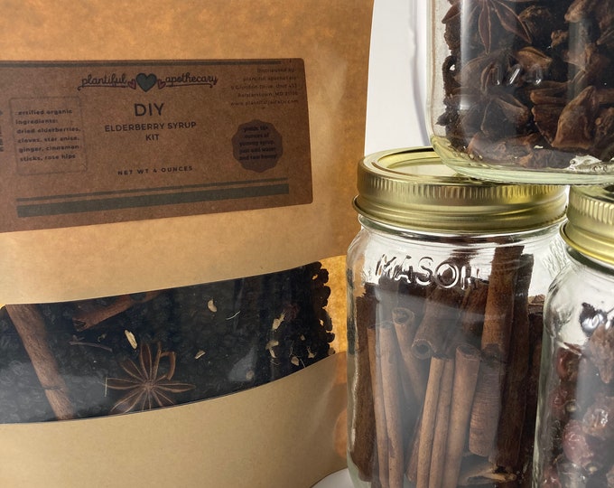 Elderberry Syrup Kit DIY -All Organic Ingredients | Add Raw Honey and Water