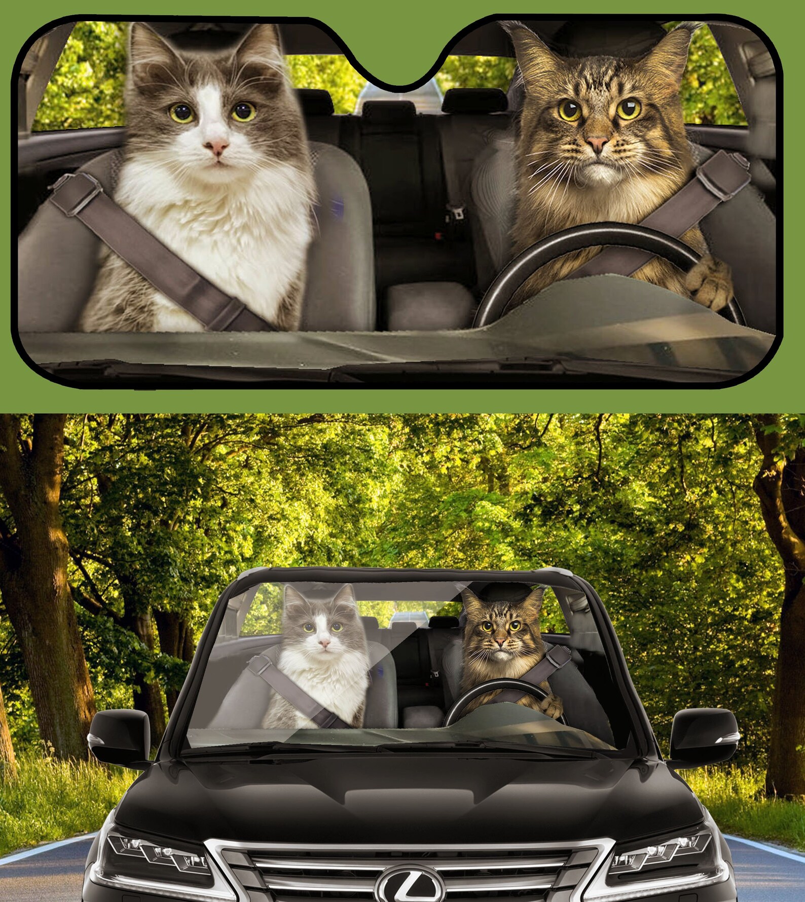 Cats Auto Sun Shade Kitty Meow Car Sun Shade Windshield Etsy