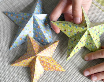 Diy kit paper Stars christmas decoration for room Christmas star for tree Handmade decoration paper Christmas gift for kids