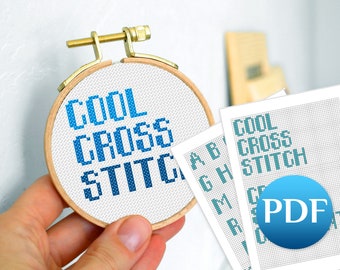 ABC Cross stitch alphabet pattern Mini alphabet cross stitch Font cross stitch pattern Letters cross stitch PDF