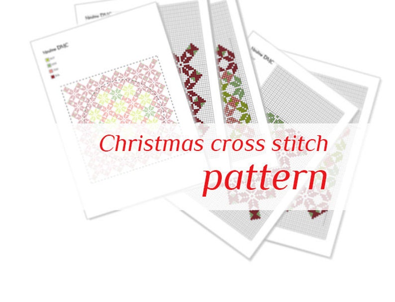 Geometric cross stitch pattern Christmas cross stitch pdf for pillow Hand embroidery pdf Cross stitch flower Modern cross stitch ornament image 3