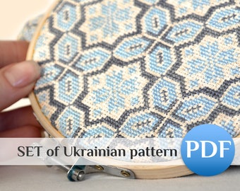 Geometric cross stitch pattern for pillow Simple cross stitch hoop art PDF cross stitch geometric pattern Easy geometric crossstitch for mom