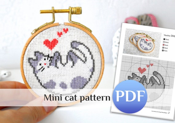 Kit Point De Croix Florashell - Motif 'Petit Chaton' - Trame 14 Points - Neuf - Fabriqué Au Royaume-Uni