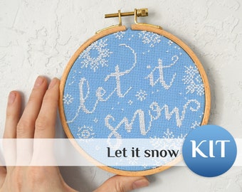 Let it snow KIT cross stitch KIT winter Easy cross stitch KIT