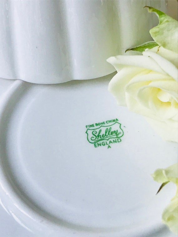 Shelley White Tea Cup Saucer Shelley Regency Ludlow Shape Etsy