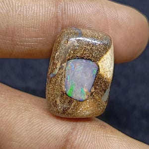 Boulder Opal Faire Gemstone Opal Loose Cabochon, Boulder Opal Cushion Shape Ring Shape Gemstone, Boulder Opal Jewelry Making Gift for Wife