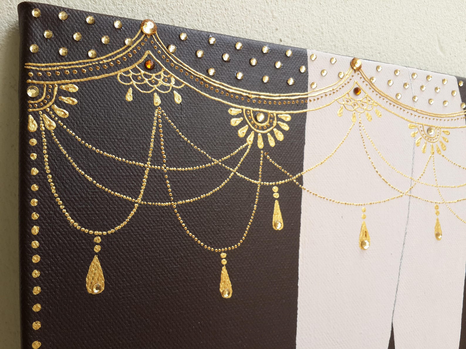 ballet dance original acrylic gold plate mix media painting by jaao