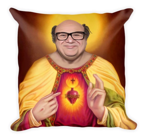 Danny DeVito Jesus Print Throw Pillow Etsy