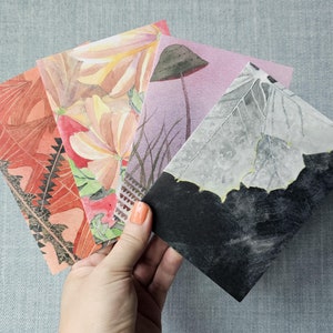 Lot de 4 cartes de voeux - thème jardin, vierges à l'intérieur