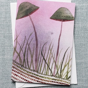 Carte de voeux imprimée à partir d'une peinture à l'aquarelle originale - Toadstools