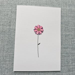 Daisy flower handmade card with original watercolour painted collage pieces