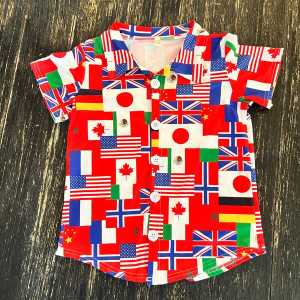 Clearance World / Countries flags sibling matching shirt perfect for vacation trip