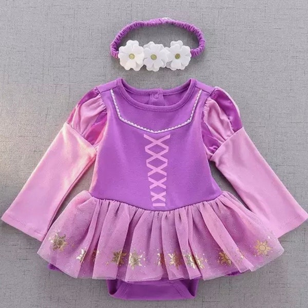Princess / character  soft infant / toddler dress Rapunzel  for Vacation trip or Halloween costume