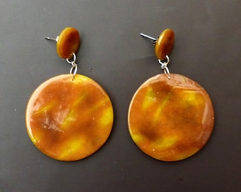 Tortoise Shell Earrings/Tortoise Shell Earring/Tortoise Shell Jewelry/Polymer Clay/Polymer Clay/Fimo Clay