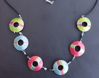 African Inspiration Necklace/Colorful Pastilles Necklace/Polymer Clay Necklace/Fimo