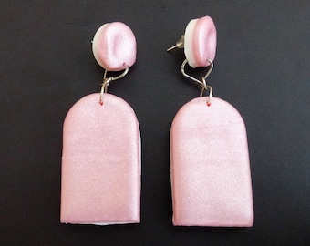 Rose Gold Earrings/Gold Earring/Gold Pink Earring/Polymer Clay Earrings/Polymer Clay Earring/Rose/Jewelry/Jewelry