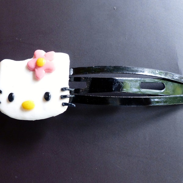 Pince Clip Hello Kitty/Barrette Hello kitty/Pincer Hello Kitty/Accessories Hello Kitty/Chat mignon/cute cat/polymer clay/pâte polymère