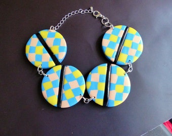 Grid Graphic Bracelet/Retro Bracelet/Summer Bracelet/Grid Bracelet/Retro bracelet/Graphical Jewelry/Graphical bracelet/Grid bracelet