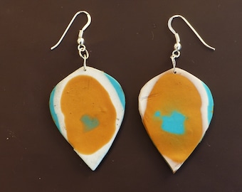 Tie-Dye Earrings/Polymer Clay Earrings/Polymer Clay Jewelry