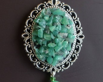 Eclats de Pierre Jade Pendant/Stony Brightness Green Jewelry/Stony Brightness Green necklace/jade pendant/polymer clay/polymerclay