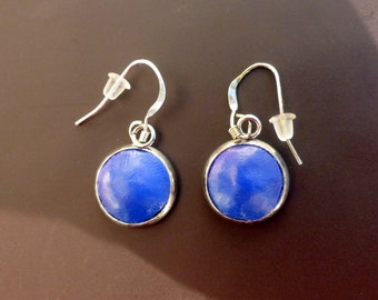 Blue Cabochon Earrings/Blue Earring/Blue Cabochon Earring/Blue Earrings/Polymer Clay Earring/Polymer Clay Jewel