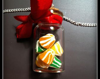 multicolor Berlingot candy necklace/candy vial necklace/Berlingot necklace/Berlingot jewel/polymerclay/candy phial jewel/candy necklace