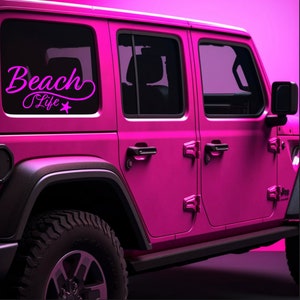 Strandleven vinyl auto sticker.  Premium weerbestendige stickers voor buiten of binnen, waterflesstickers, laptopsticker.